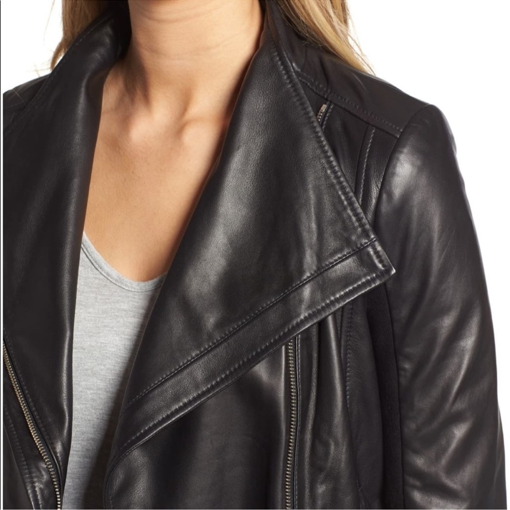 TROUVÉ BLACK LEATHER JACKET - Picture 2 of 7